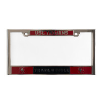 USC Trojans Chrome SC Interlock Track & Field License Plate Frame